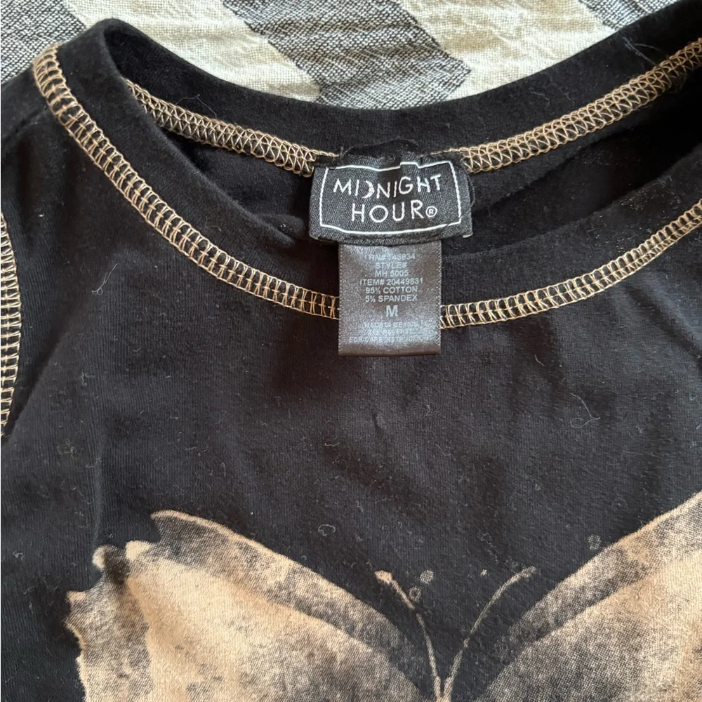 FAIRYCORE Black Tank Top with Butterfly Design MEDIUM - Picture 3 of 3